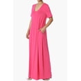 thumbnail image 3 of TheMogan Women's S~3X Soft Jersey Oversized V-Neck Short Sleeve Maxi Dress W Pocket, 3 of 6