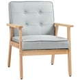 thumbnail image 1 of HOMCOM Fabric Accent Chair, Tufted Armchair for Living Room with Wood Legs, 1 of 10