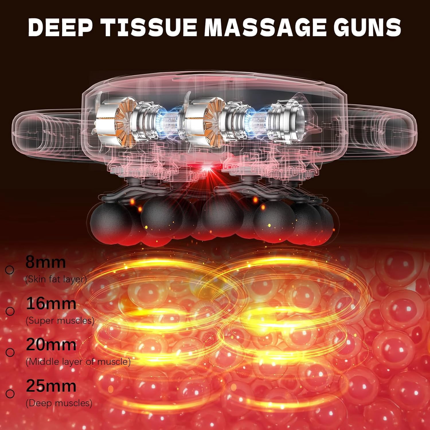 12-Head Deep Tissue Massage Gun Set with 9 Modes for Muscle Pain Relief and Recovery