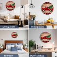 thumbnail image 2 of Wall Clock 14 Inch Red Truck with Christmas Tree Round Silent Decorative Wall Clocks Battery Operated for Living Room Bedroom Kitchen Classroom Decor, Vintage Brown Wood Grain,Large, 2 of 7