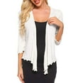 thumbnail image 4 of YAOBAMM Soft Fabric Shawl Women Cardigan Shawl Solid Color Three Quarter Sleeves Elastic Shirring Edge UV Protection Lace, 4 of 6