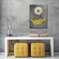 thumbnail image 3 of Bathroom Wall Art Daisy Canvas Pictures Modern Flower Bathtub Artwork Rustic Wood Board Background Contemporary Wall Art Decor Bedroom Living Room Office Home Framed Ready to Hang Yellow 12" x 16", 3 of 5
