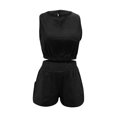 thumbnail image 4 of REORIAFEE Outfits for Women Loose Casual Suit Cute Summer Outfits Women Fashion Summer Casual High Waisted Suit Black M, 4 of 8