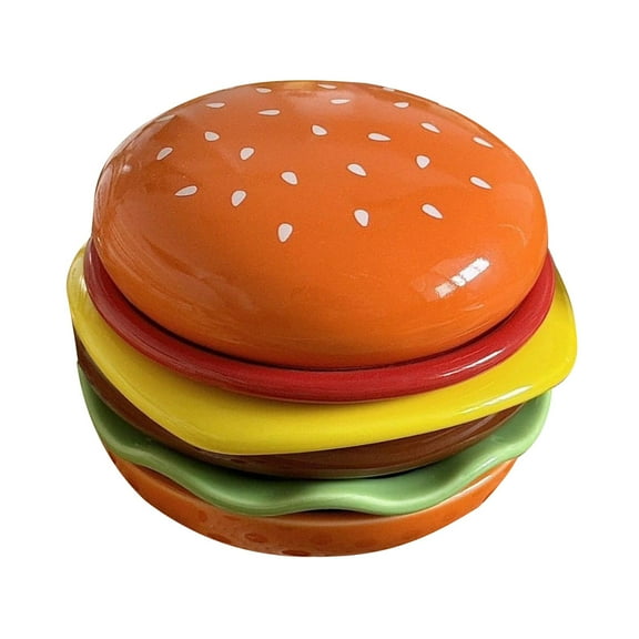 Sylvtty Burger Stackable Plate Set 6-Layer Mini Dinner Plate for Sauce Dip Appetizer Food-Grade Ceramic Sauce Containers Gift for Family Friends