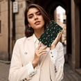 thumbnail image 7 of Leather Thin Slim Wallets for Women Men - eye green Pattern Clutch Card Wallet for Women Men with Zipper, 7 of 7