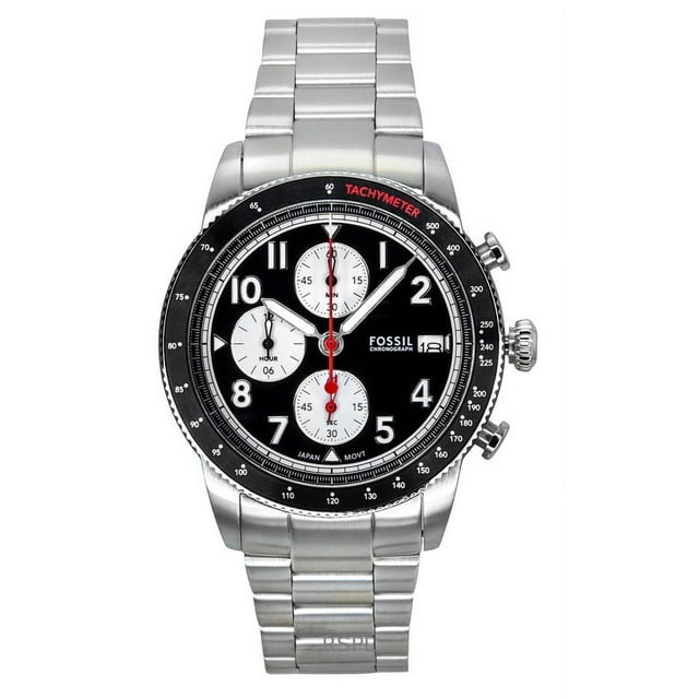 Fossil Sport Tourer Chronograph Stainless Steel Black Dial Quartz FS6045 Men's Watch