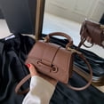thumbnail image 4 of Bolso de mano sencillo y elegante de color sólido para principios de otoño, bolso bandolera versátil, bolso cuadrado pequeño, estilo coreano para mujer, 4 of 6