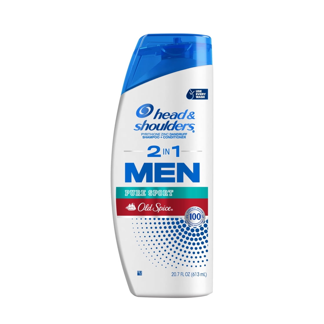 (4 pack) Head and Shoulders Mens 2 in 1 Dandruff Shampoo and Conditioner, Old Spice Pure Sport, 20.7 fl oz