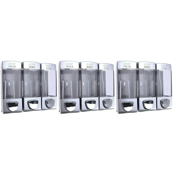 ETEREAUTY 3Pcs Transparent Shampoo Pump Dispenser for Bathing Easy Install and Use