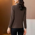thumbnail image 5 of Womens Thermal Tops, Solid Color Long Sleeve Double Sided Fleece Half High Collar Base Layer, Women's Thermal Top, 5 of 5