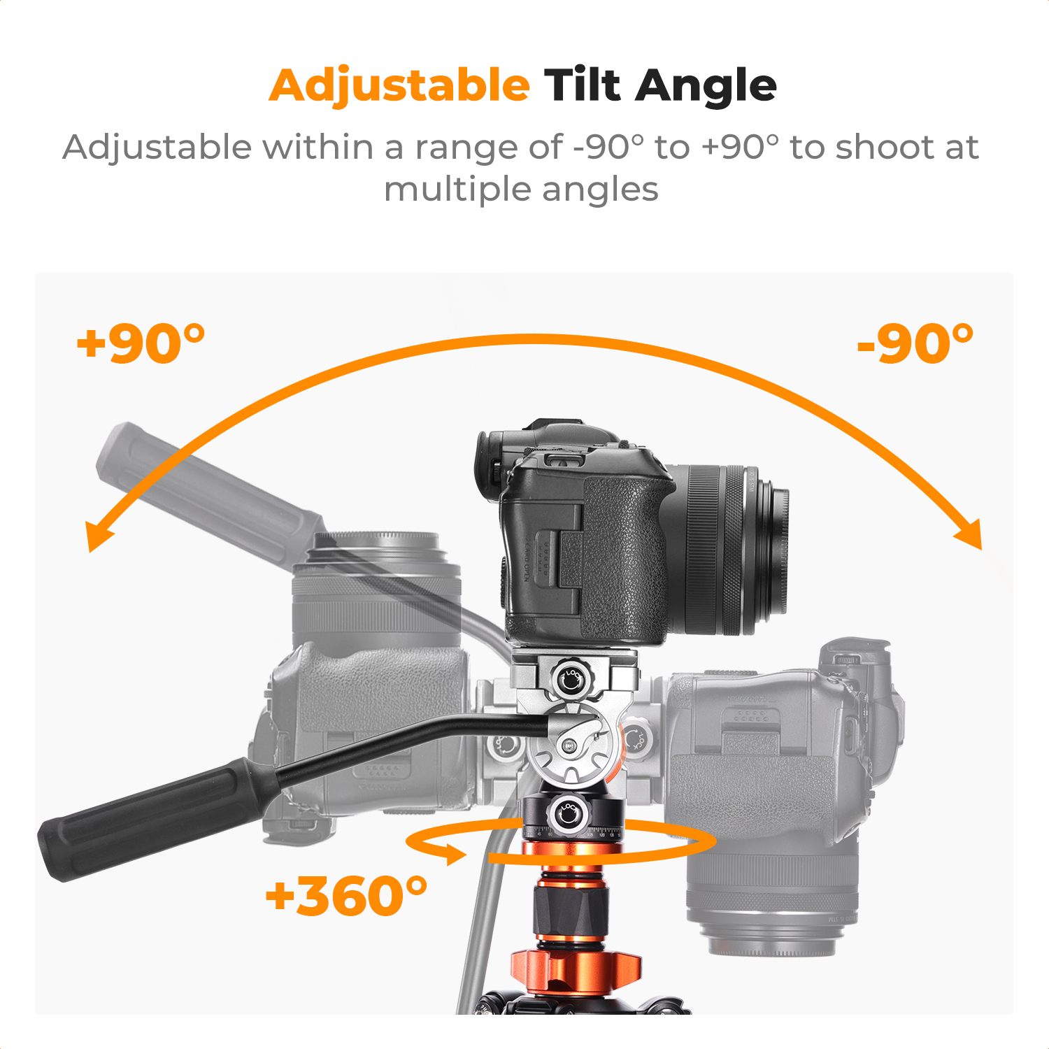 K&F CONCEPT 67"/1.7m Carbon Fiber Lightweight Camera Tripod with Hydraulic Video Tripod Head, Foldable, Detachable Single Leg, Metal Screw Lock