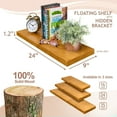 thumbnail image 7 of Sorbus Wood Floating Shelves for Wall - 24” Solid Wood Wall Shelves for Bathroom Decor, Books, Bedroom & Living Room - Set of 2 Wall Mounted Kitchen Shelves - Durable 100% Premium Solid Pine, 7 of 7