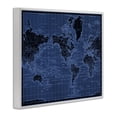 thumbnail image 3 of Stupell Industries Blue Toned World Map Map Painting White Framed Art Print Wall Art, 14 x 11, 3 of 8