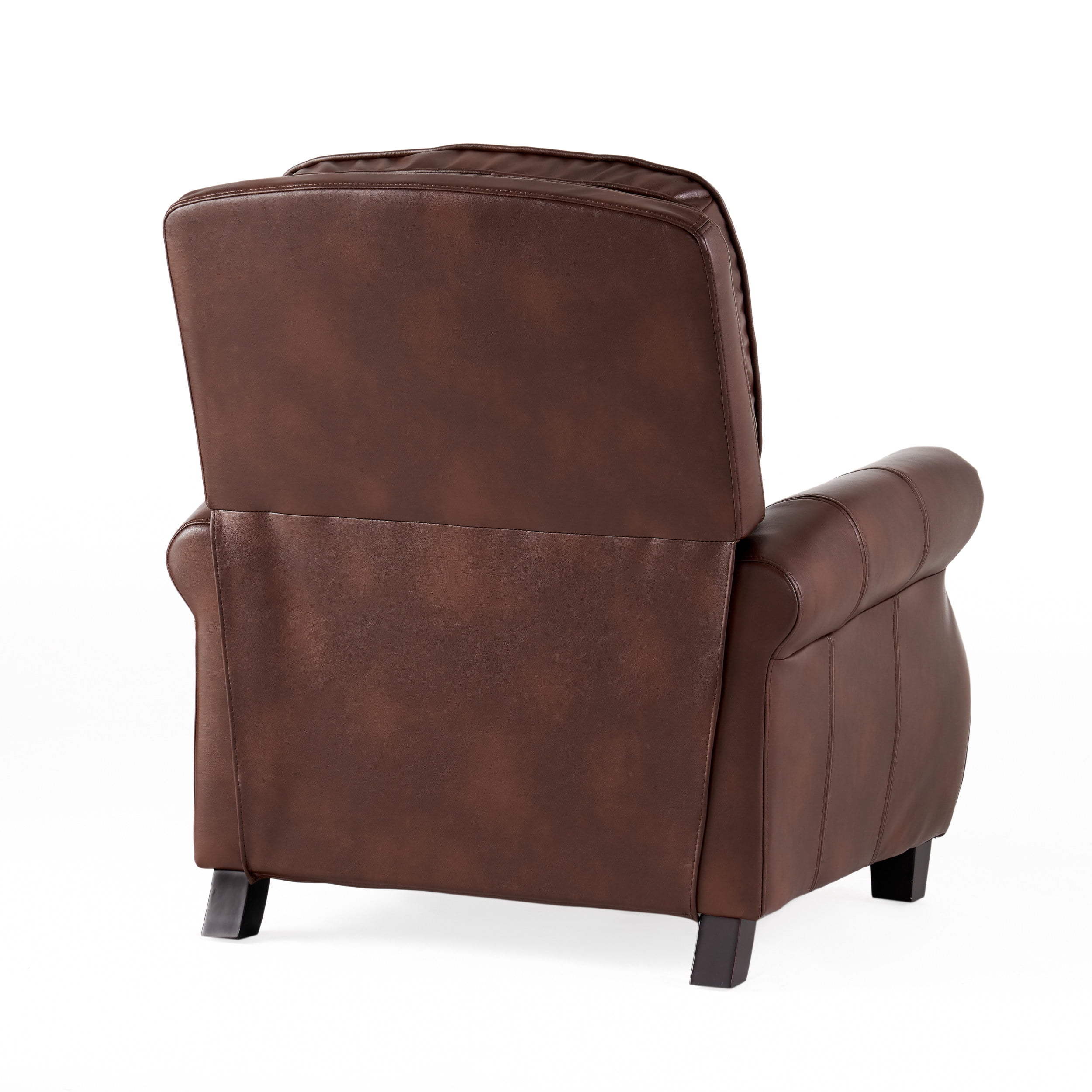 Ember Interiors Nathan Standard 2-Tone Brown Faux Leather Nailhead Recliner