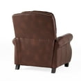 thumbnail image 5 of Ember Interiors Nathan Standard 2-Tone Brown Faux Leather Nailhead Recliner, 5 of 13