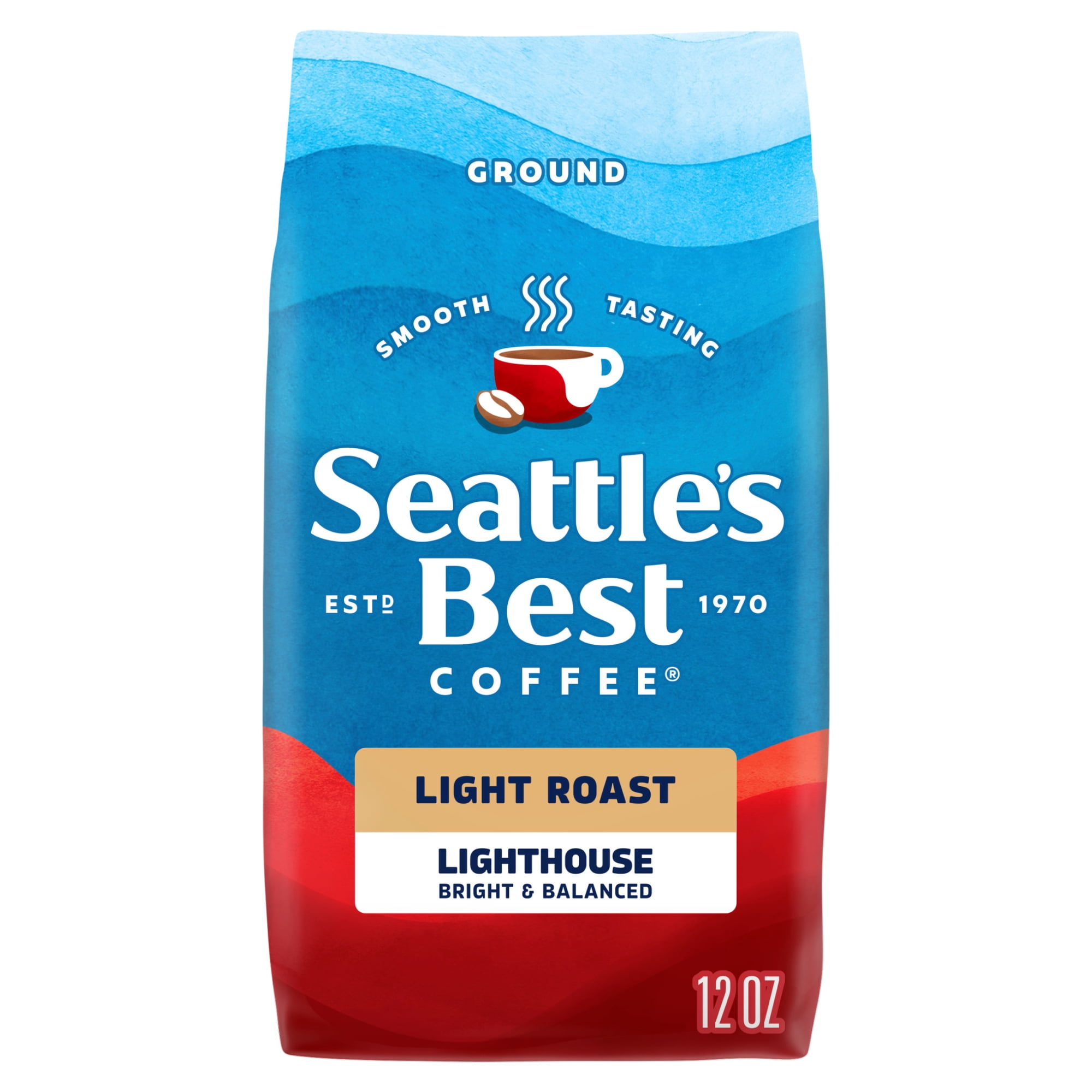 Seattle's Best Coffee, Lighthouse Light Roast Ground Coffee for Cold Brew or Hot coffee 12 oz