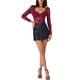 thumbnail image 2 of INSPIRAR CHIC Body de Encaje Versátil de Manga Larga con Diseño Transparente para Mujeres L Rojo, 2 of 6