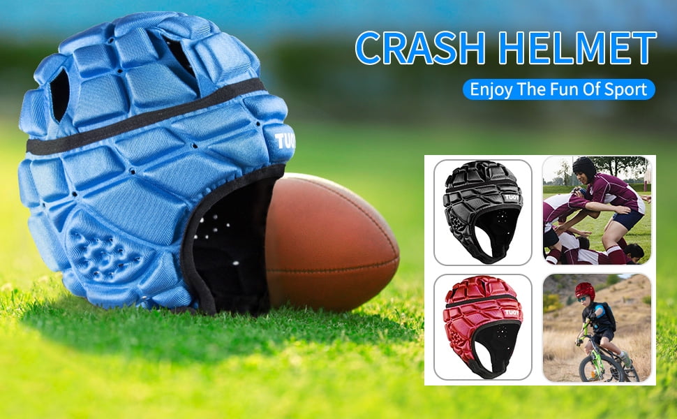 TUOY Kid Youth Soft Football Helmet Flag Football Helmet Pad Headgear Protection Head Guard for Rugby