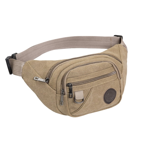 Riñonera para deportes al aire libre, riñonera portátil, bolsa de almacenamiento multifuncional, bolsa de pecho informal para hombres y mujeres (caqui)