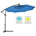 thumbnail image 3 of Gymax 10Ft Patio Solar LED Outdoor Offset Hanging Umbrella w/ 24 Lights Blue, 3 of 9