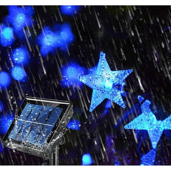 SHANJIA Outdoor Solar Star String Lights, 6.5M 30 LED Outdoor String Lights Solar Powered Waterproof Fairy Lights with 8 Modes Christmas String Lights for Patio Lawn