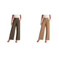 thumbnail image 1 of (2-Pack) Rinsvye Women Tailored Wide Leg Trousers Commute Wear High Waist Design Pockets Included Belt Accessory Stylish Look Durable Fabric Comfort Fit All Day Use, 1 of 6