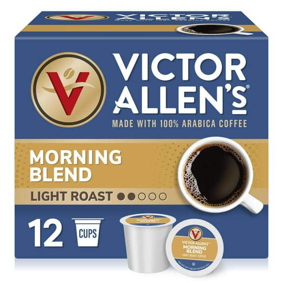 Victor Allen's Coffee Morning Blend, Light Roast, 12 Count, Single Serve Coffee Pods for Keurig K-Cup Brewers