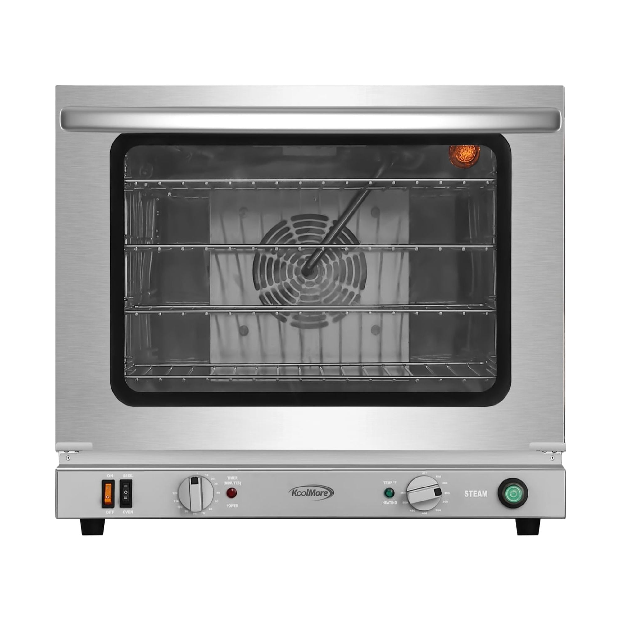 23 in. Countertop Convection Oven for Half-Size Pans with 4 Racks 2800W of Power and Steam Injection, 240V in Stainless-Steel (KM-CTCO-23STI)