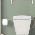 thumbnail image 2 of Renewold Marble Printed Toilet Tank Lid Cover with Elastic Edge Universal Fit Toilet Top Covers, Prevents Dust and Stains for Bathroom Decor, White, 2 of 6