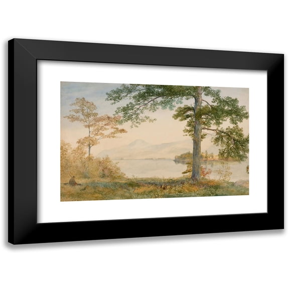 John Henry Hill 14x11 Black Modern Framed Museum Art Print Titled - Lake George in Autumn (1873)