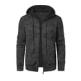 thumbnail image 4 of Men's Zip Up Hoodie Knit Cardigan Long Sleeve Sweater Jacket with Pockets Casual Sherpa Fleece Lined for Winter, 4 of 4