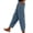 Blue, variant on Corduroy Pants Women Elastic Waist Straight Leg Relaxed Fit Ankle Length Lounge Pants with Pockets Work Trousers