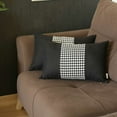 thumbnail image 1 of Bohemian Set of 2 Handmade Decorative Throw Pillow Houndstooth Jacquard 12" x 20" Black Lumbar for Couch, Bedding, 1 of 5