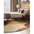 thumbnail image 5 of Unique Loom Barista Collection Area Rug - Java (10' Round Beige/Black), 5 of 7