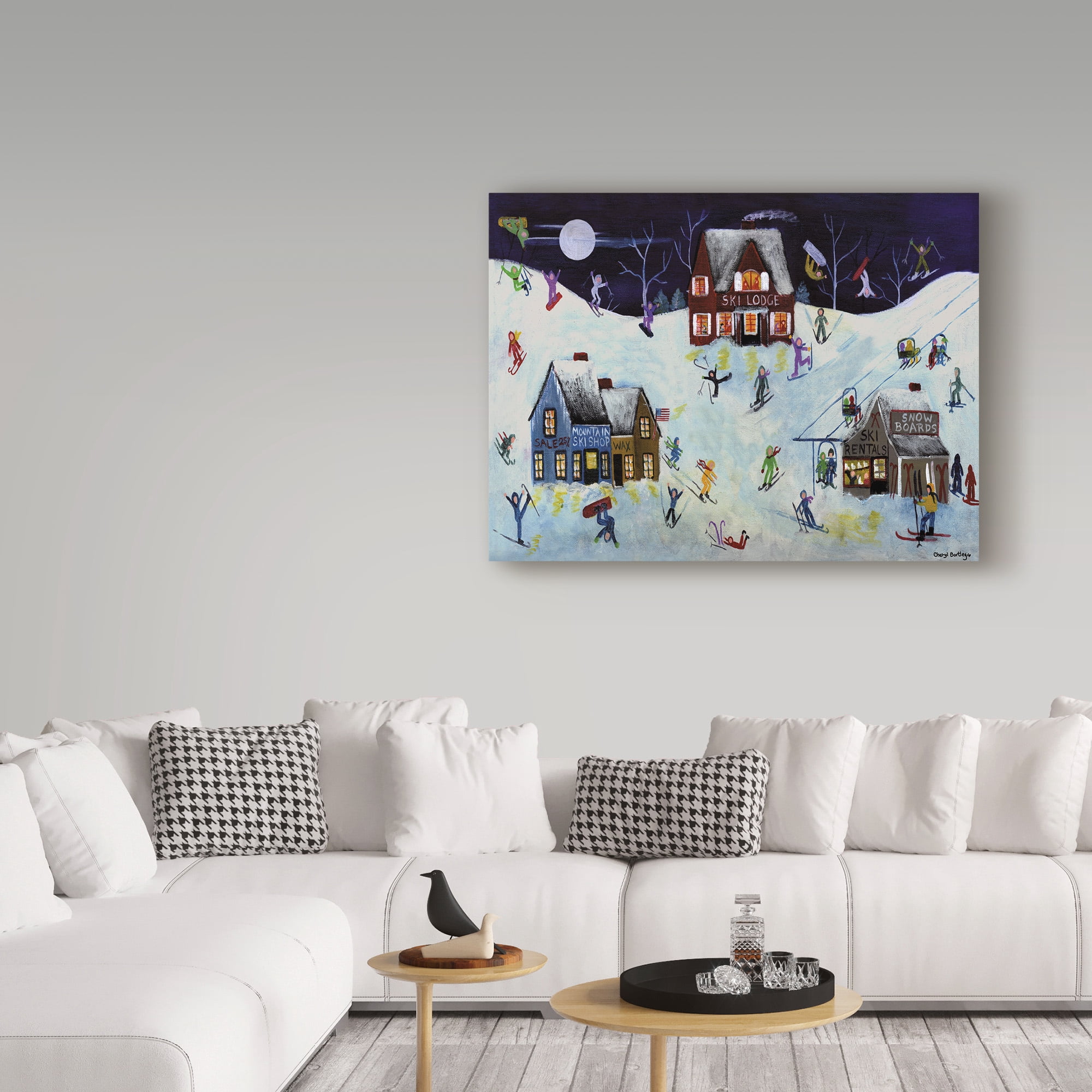Cheryl Bartley 'Mountain Ski Slope' Canvas Art