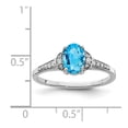 thumbnail image 5 of Auriga Fine Jewelry 925 Sterling Silver Rhodium Blue Topaz & Diamond Ring for Women Size- 10, 5 of 6