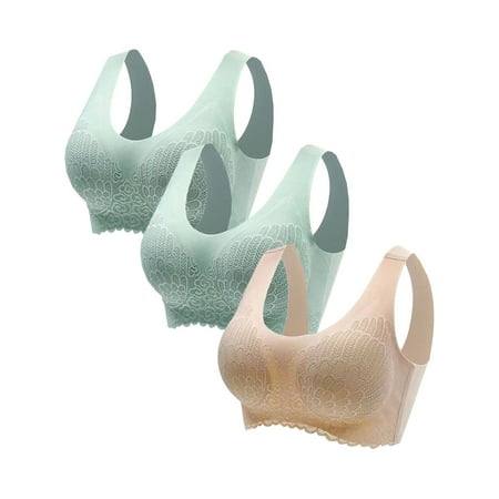 Tnhcen Bras 3-Pack Women Top Bra Wire Free Underwears Base Vest Style Sports Lingerie Shapewear Underwear Christmas Gifts Lingerie for Women