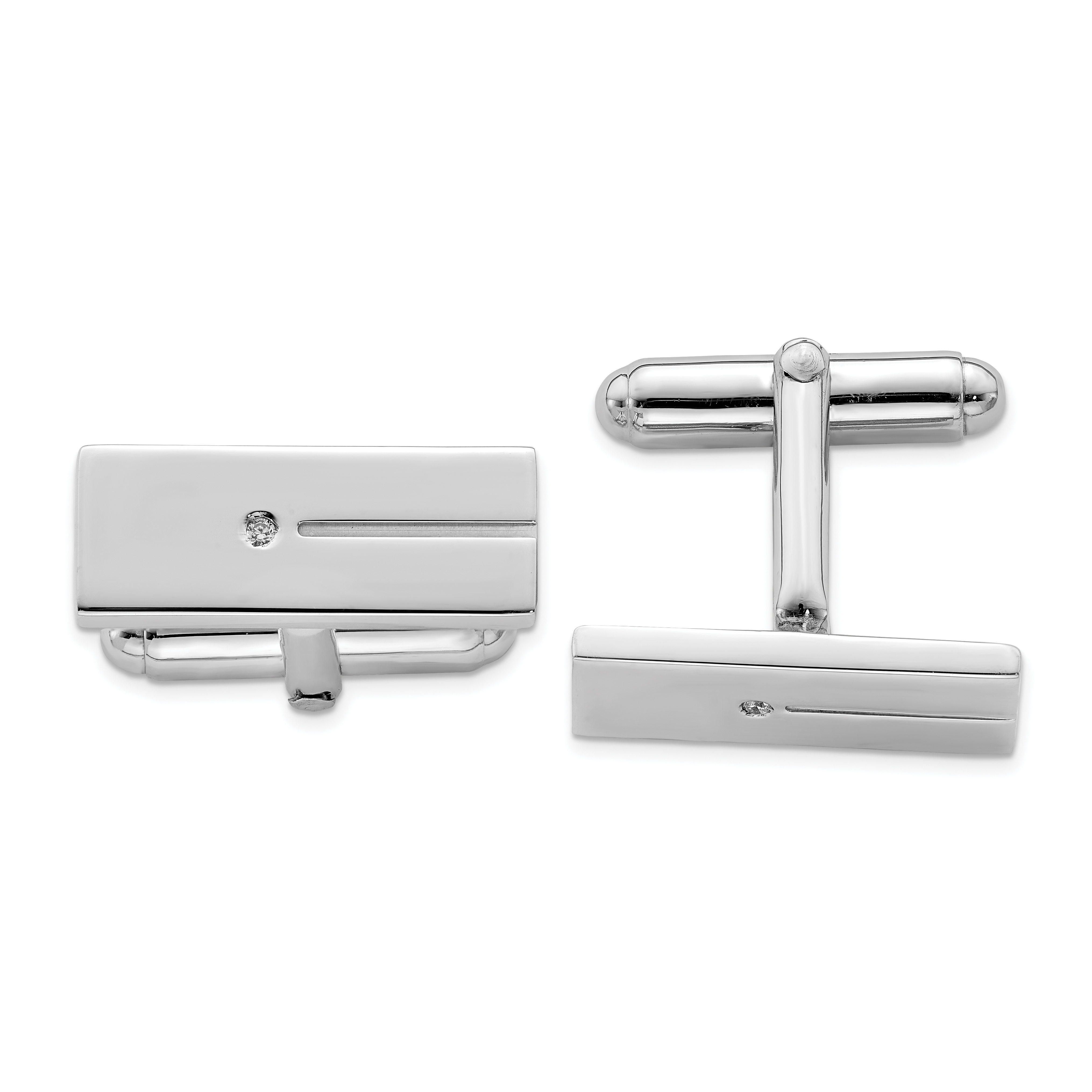 Insten Classic Silver Rectangle Cufflinks