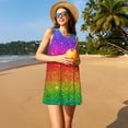 thumbnail image 3 of Goofa Rainbow Glitter for Summer Dresses for Women – Beach Floral Sundress, Casual Pockets Boho Tank Dress for Hot Days, 3 of 7