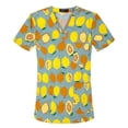 thumbnail image 3 of Camiseta estampada de manga corta con cuello en V, ropa de lavado bucal dental, salón de belleza, hospital de mascotas, médico, enfermera, ropa de trabajo de algodón, 3 of 5