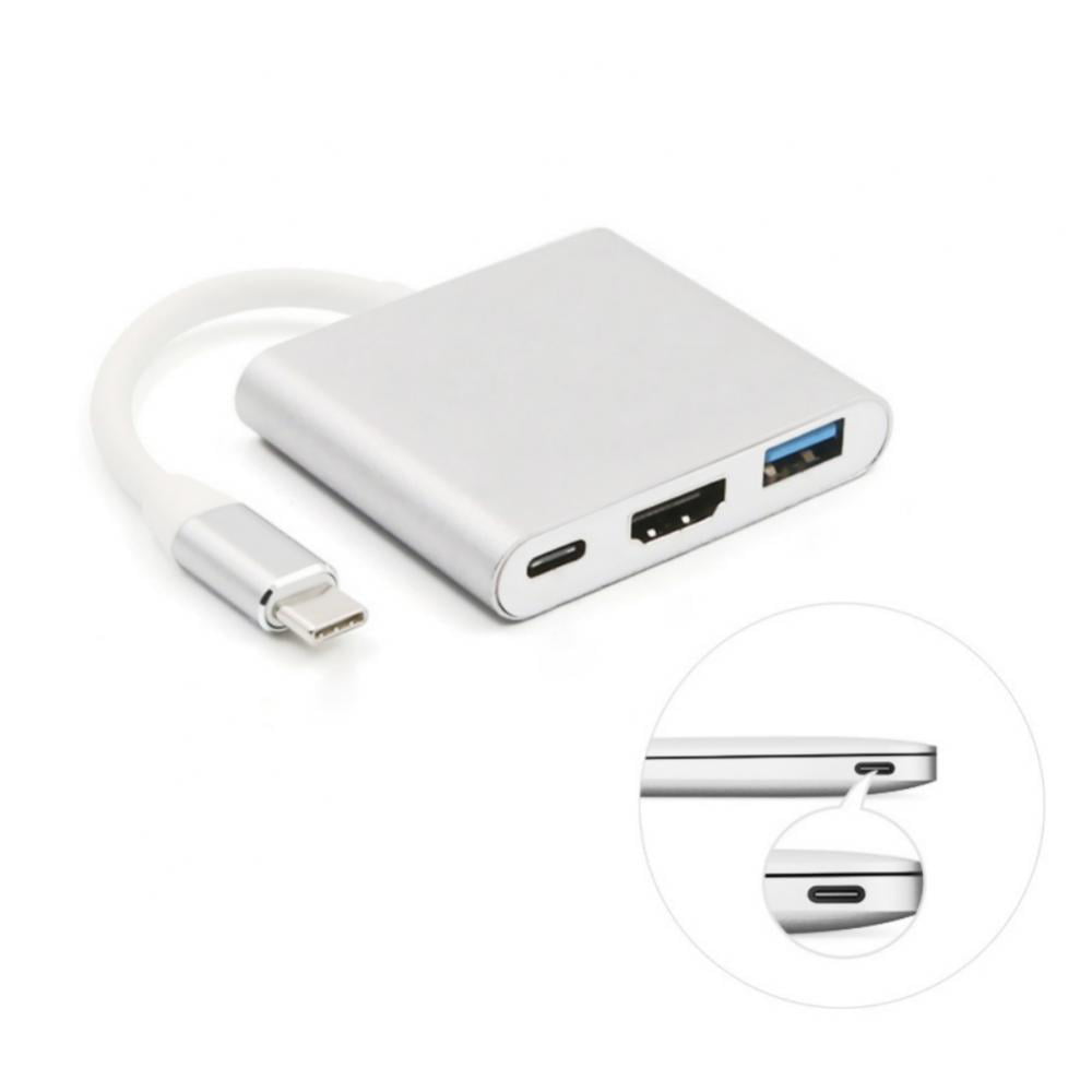USB3.1 Type C Male to USB3.0 Male to Female Adapter Converter Sync Data Hub Grey 