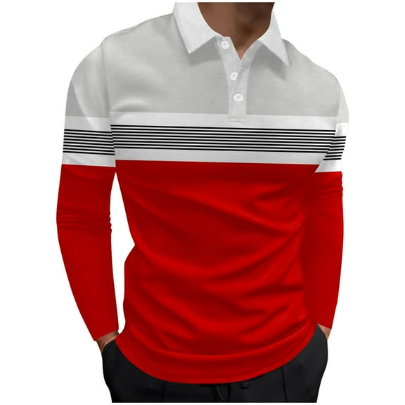 fvwitlyh Men's Polo Shirts Mens Striped Polo Shirt with Pocket