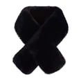 thumbnail image 2 of Skymirror Cross Scarf Faux Rabbit Fur Thickened Soft Cozy Plush Cold Resistant Solid Color Autumn Winter Women Neck Warmer Collar Scarf for Daily Life, 2 of 8