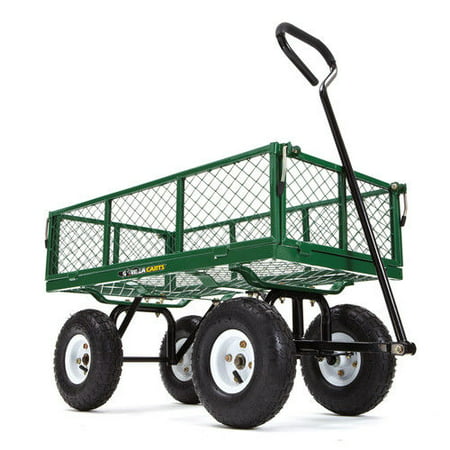 Gorilla Carts GOR400-COM Steel Garden Cart with Removable Sides, 400 lb Capacity,