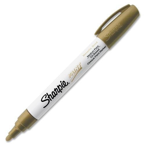 Sharpie Oil Base Medium Paint Marker - Medium Marker Point Type - Gold Ink - 1 Each