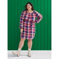thumbnail image 2 of Terra & Sky Women's Plus Size Shirred Mini Dress, Sizes 0X-4X, 2 of 6