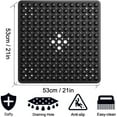 thumbnail image 6 of SANMADROLA Shower Stall Mat 21x21 Square Bathroom Bath Tub Mats for Stand up Showers and Small Bathtubs Drain Holes Keep Floor Clean Machine Washable Suction Cups Soft on Feet Black, 6 of 7