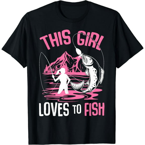 This Girl Loves To Fish Fishing Girls T-Shirt