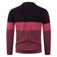 thumbnail image 5 of DHFJKG Mens Quarter Zip Knit Ribbed Sweaters Color Block Long Sleeve Stand Collar Regular Fit Bottoming Shirt Pullover Fall Winter Cozy Jumper Tops, 5 of 6