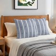 thumbnail image 6 of Pillow Covers 18x18 Set of 2, Navy Blue Botanical Throw Pillow Covers Decorative Couch Cushion Cover, Modern Farmhouse Striped Microfiber Soft Square Pillowcases for Bedroom Living Room Sofa, 6 of 9